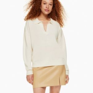 Aritzia Wilfred merino wool polo sweater
